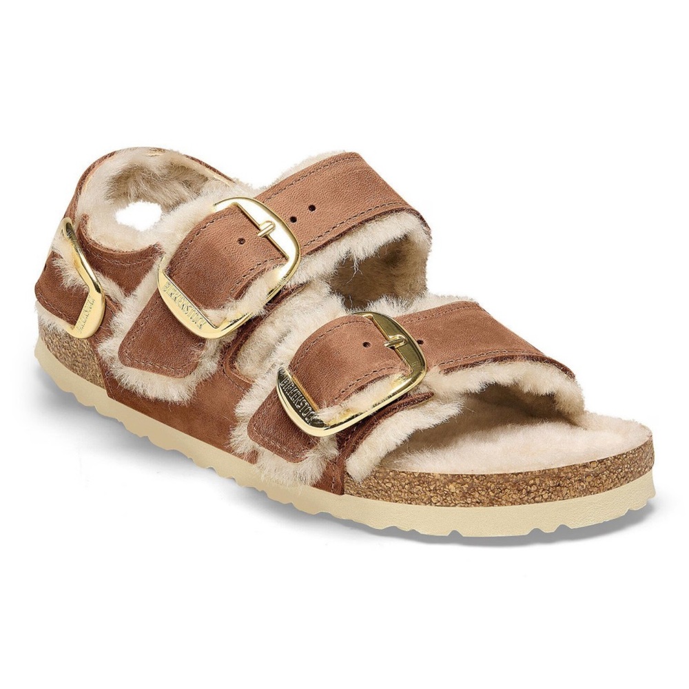 Sold!Milano Big Buckle Shearling in Cognac, Oiled Leather.
